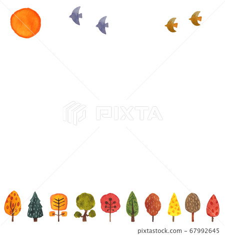 Autumn forest frame - Stock Illustration [67992645] - PIXTA