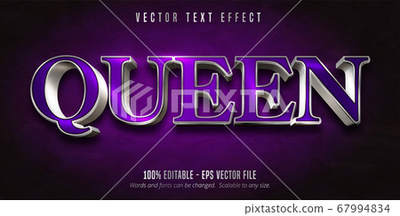 Queen text, purple color and shiny silver style 67994834