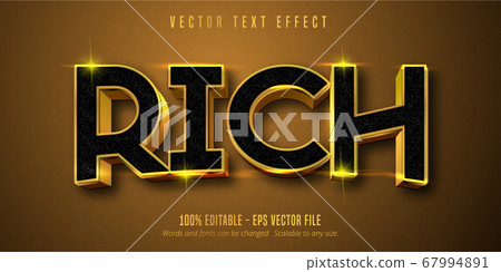 Rich text, shiny gold style editable text effect 67994891