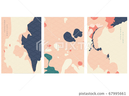 Abstract art background with Japanese wave pattern Abstract art background with Japanese wave pattern 67995661