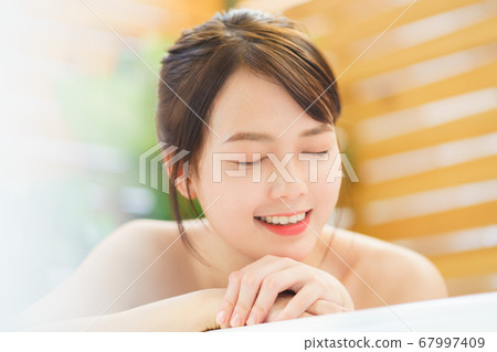 Woman, bathroom, relax 67997409