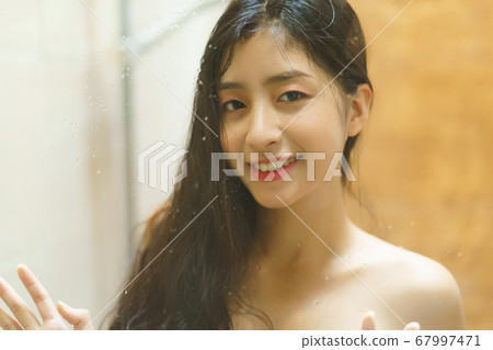 Woman, bathroom, relax Woman, bathroom, relax 67997471