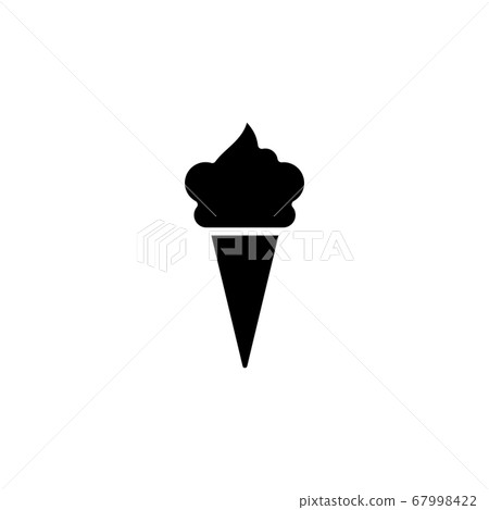 Ice cream in waffle cone icon. Simple sign, logo Ice cream in waffle cone icon. Simple sign, logo 67998422
