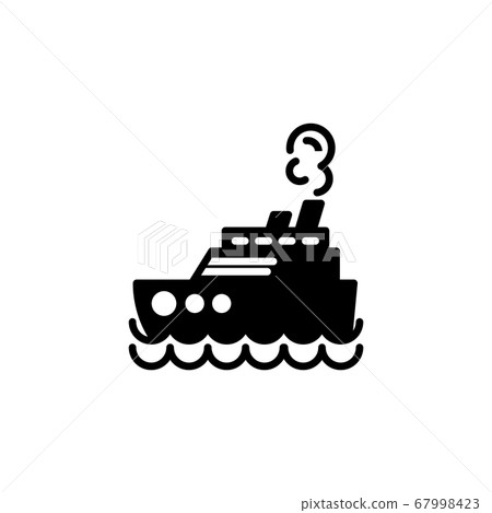 Steamship, steamboat, Cruise sea ship icon. Simple sign, logo. 67998423