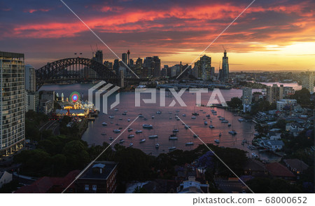 sunset,  Sydney harbor, New South Wales, Australia 68000652