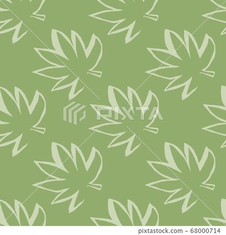 Geometric seamless pattern with green hemp leaves Geometric seamless pattern with green hemp leaves 68000714