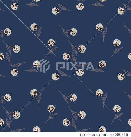 Random seamless pattern with dandelion on navy 68000716