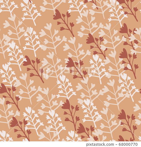 Fall seamless pattern with branch silhouettes on Fall seamless pattern with branch silhouettes on 68000770
