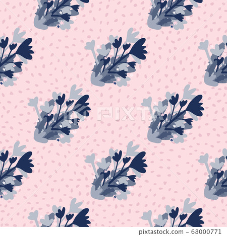 Bright spring seamless pattern with blue flowers Bright spring seamless pattern with blue flowers 68000771