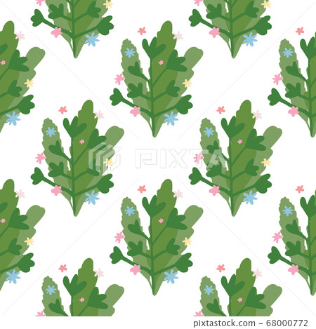 Isolated floral seamless pattern with foliage and Isolated floral seamless pattern with foliage and 68000772