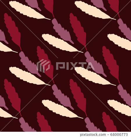 Leaves shapes naive seamless pattern. Burgundy Leaves shapes naive seamless pattern. Burgundy 68000773