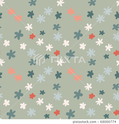 Scribble flower figures random seamless pattern. Scribble flower figures random seamless pattern. 68000774