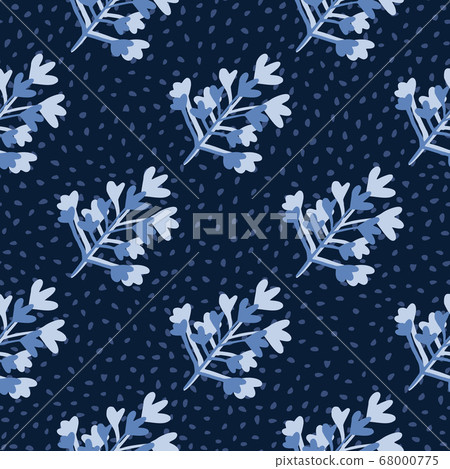 Seamless floral drk pattern with abstract botanic Seamless floral drk pattern with abstract botanic 68000775