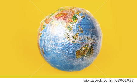 The planet earth is wrapped in plastic. Ecological disaster concept The planet earth is wrapped in plastic. Ecological disaster concept 68001038