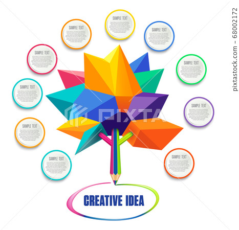 tree, colorful, vector 68002172