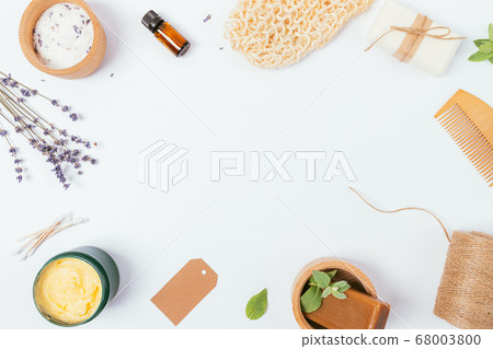 Flat lay frame natural cosmetics and accessories Flat lay frame natural cosmetics and accessories 68003800