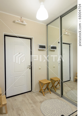 Hallway interior, large fitted wardrobe with large 68004704