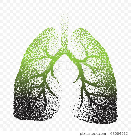 Smoke people lungs dotted silhouete 68004912