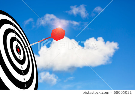 The Bullseye is a target icon in the sky background The Bullseye is a target icon in the sky background 68005031