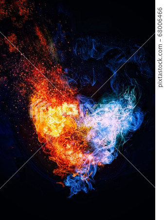 Heart shaped abstract flames 68006466