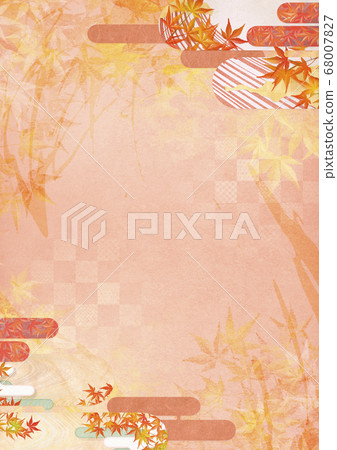 感受日本紙秋和秋葉質地的背景插圖 感受日本紙秋和秋葉質地的背景插圖 68007827