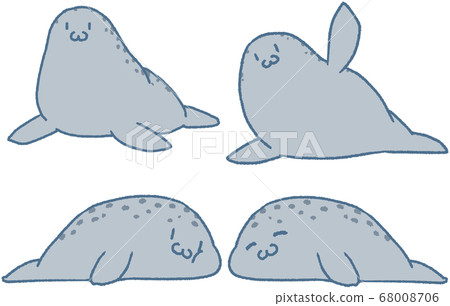 4 pastel seals (gray) 4 pastel seals (gray) 68008706