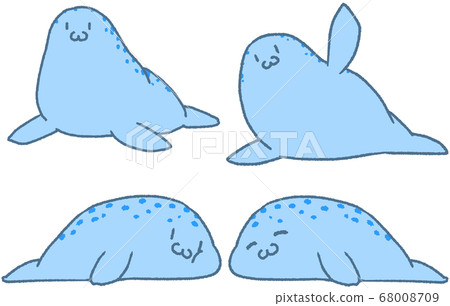 4 pastel seals (blue) 4 pastel seals (blue) 68008709