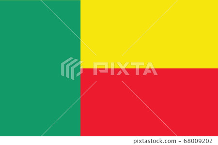 Benin flag vector graphic. Rectangle Beninese flag Benin flag vector graphic. Rectangle Beninese flag 68009202