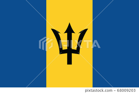 Barbados flag vector graphic. Rectangle Barbadian Barbados flag vector graphic. Rectangle Barbadian 68009203