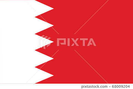Bahrain flag vector graphic. Rectangle Bahraini Bahrain flag vector graphic. Rectangle Bahraini 68009204