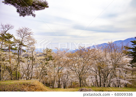 [Hokuto City, Yamanashi Prefecture] Yado Castle and Mt. Fuji 68009386