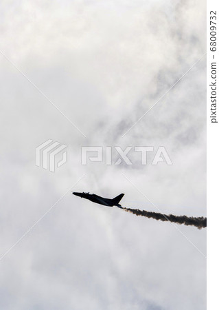 Blue impulse silhouette of Matsushima base Higashimatsushima city, Miyagi prefecture 68009732