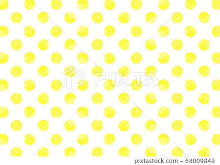 圓點圓點圖案紡織背景黃色水彩插圖 圓點圓點圖案紡織背景黃色水彩插圖 68009849