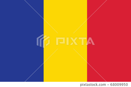 Chad flag vector graphic. Rectangle Chadian flag Chad flag vector graphic. Rectangle Chadian flag 68009950