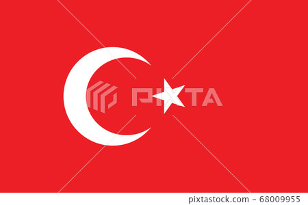 Turkey flag vector graphic. Rectangle Turkish flag 68009955