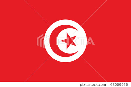 Tunisia flag vector graphic. Rectangle Tunisian 68009956