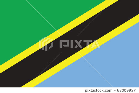 Tanzania flag vector graphic. Rectangle Tanzanian 68009957