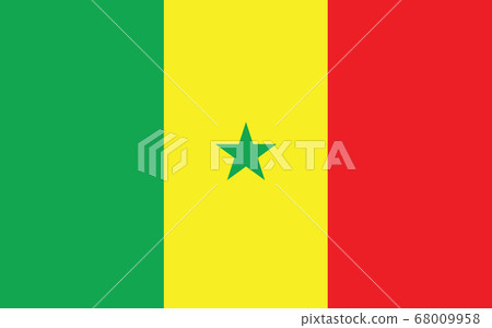 Senegal flag vector graphic. Rectangle Senegalese 68009958