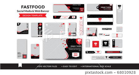 Junk food social media and web banner design Junk food social media and web banner design 68010928