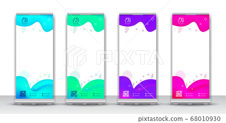 Colorful gradient roll up banner design template 68010930