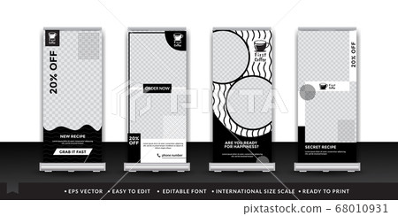 roll up design for coffee shop template 68010931