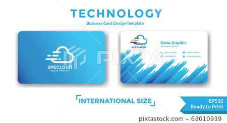 Technology business card design - vector 68010939