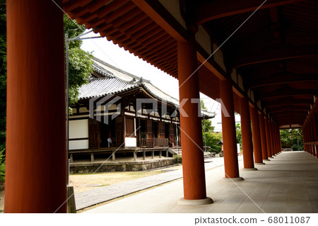 從東走廊俯瞰通人堂的藥師寺 從東走廊俯瞰通人堂的藥師寺 68011087