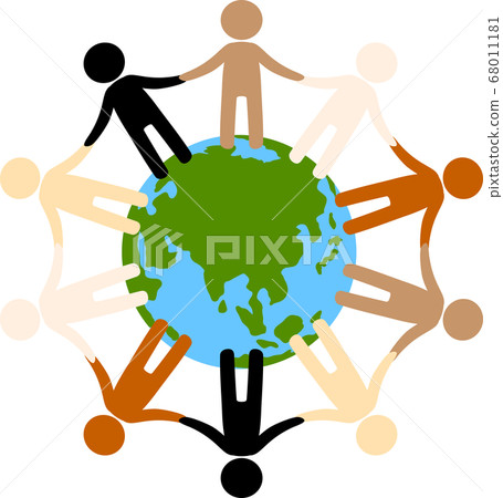 圍繞地球種族主義的人物圖標 68011181