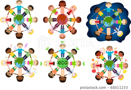 Set of children around the world 68011233