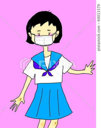 穿面具的製服的女孩 穿面具的製服的女孩 68011579