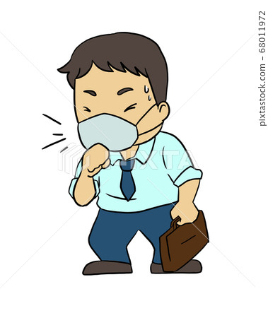 Office worker coughing Office worker coughing 68011972