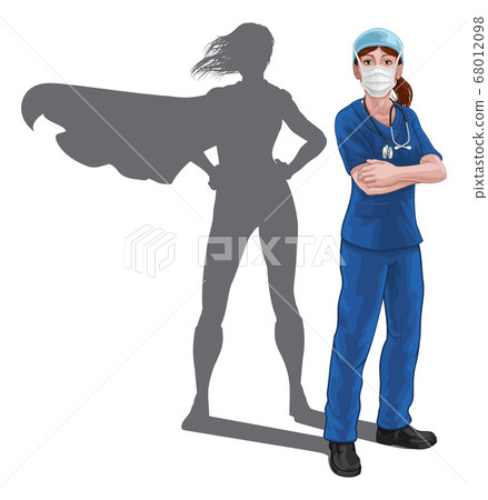 Superhero Nurse Doctor Woman Super Hero Shadow Superhero Nurse Doctor Woman Super Hero Shadow 68012098