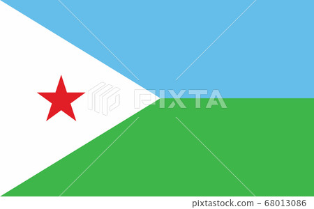 Djibouti flag vector graphic. Rectangle Djiboutian Djibouti flag vector graphic. Rectangle Djiboutian 68013086