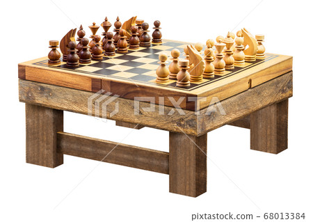 Wooden chess on table isolated 68013384